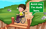 Assist Physically Challenged Boy